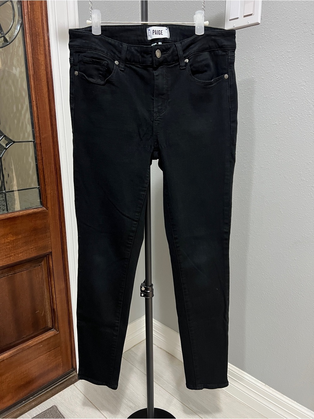 PAIGE Verdugo Ultra Skinny Jeans Black Overdye 30